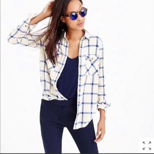 J. Crew Plaid Boyfriend Shirt